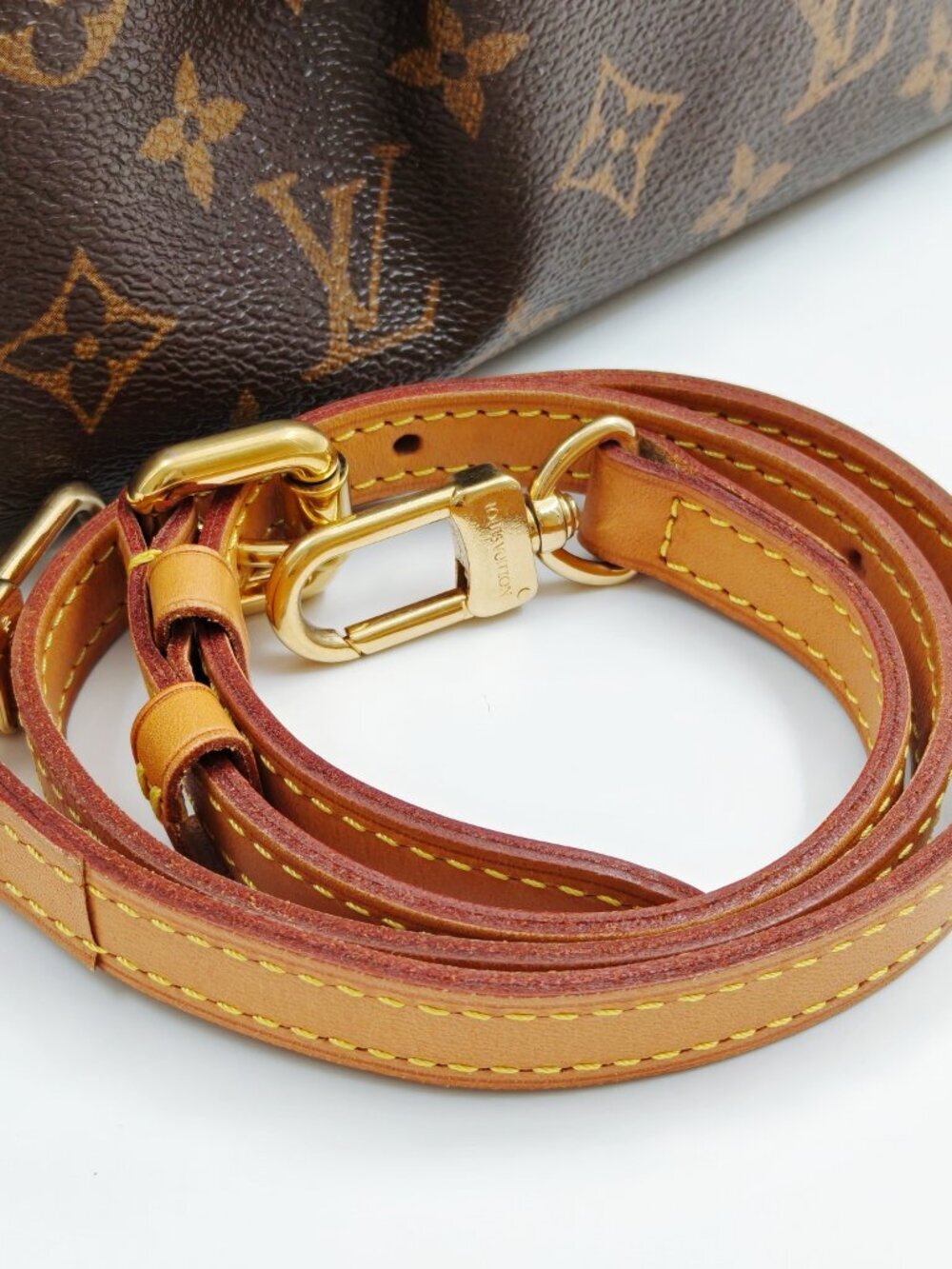 Louis Vuitton Monogram Palermo PM Tote Bag Shoulder Bag Brown Canvas With Strap - Picture 11 of 15
